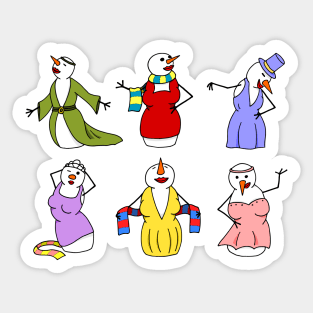 Diva Snowmen Sticker